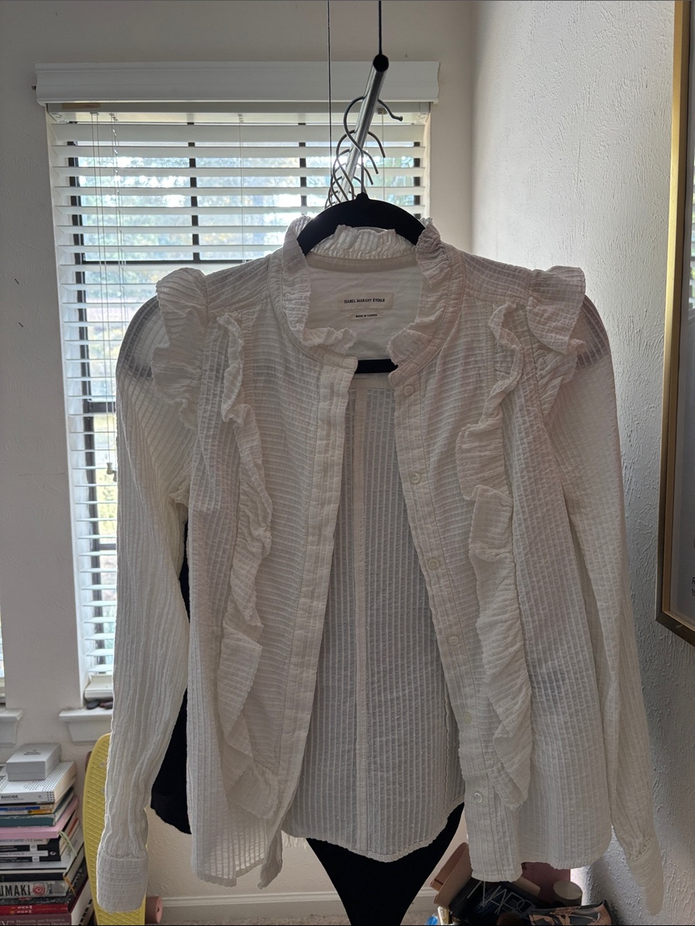 Isabel Marant Etoile Ruffle-Trim White Blouse